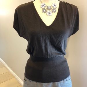 NWT Banana Republic V-neck top, dark brown, XS